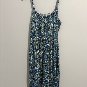 Floral Blue Midi Dress